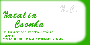 natalia csonka business card